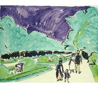 POSTERIIk Célèbre Toile d'art Abstrait L'art imprimé Entrée d'un grand jardin à Dresde par Ernst Ludwig Kirchner Poster Image Pour la Décoration de Bureau 60x90cm