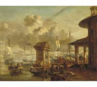 POSTERIIk Célèbre Toile d'art Abstrait L'art imprimé Havre Italien d'Abraham Storck Poster Image Pour la Décoration Murale 60x90cm