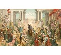 POSTERIIk Célèbre Toile d'art Abstrait L'art imprimé Jésus entrant à Jérusalem par Gustave Dore Poster Image Pour la Décoration du Salon 60x90cm