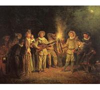 POSTERIIk Célèbre Toile d'art Abstrait L'art imprimé la Comédie Italienne de Jean Antoine Watteau Poster Image Pour la Décoration de Bureau 60x90cm