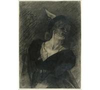 POSTERIIk Célèbre Toile d'art Abstrait L'art imprimé la femme à la lorgnette la dame à la lorgnette de Félicien Rops Poster Image Pour la Décoration Murale 60x90cm