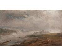 POSTERIIk Célèbre Toile d'art Abstrait L'art imprimé l'Elbe un matin brumeux de Johan Christian Dahl Poster Image Pour la Décoration de Bureau 60x90cm