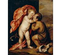 POSTERIIk Célèbre Toile d'art Abstrait L'art imprimé Les Enfants Christ et Saint Jean Baptiste d'Anthony Van Dyck Poster Image Pour la Décoration de Bureau 60x90cm