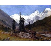 POSTERIIk Célèbre Toile d'art Abstrait L'art imprimé Montagne par Albert Bierstadt Poster Image Pour la Décoration Murale 60x90cm