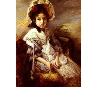 POSTERIIk Célèbre Toile d'art Abstrait L'art imprimé Portrait d'une jeune fille assise dans un paysage par Jacques Emile Blanche Poster Image Pour la Décoration Murale 60x90cm