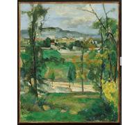 POSTERIIk Célèbre Toile d'art Abstrait L'art imprimé Village derrière les arbres de Paul Cézanne Poster Image Pour la Décoration du Salon 60x90cm