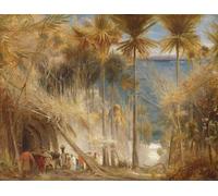 POSTERIIk De Célèbres Tableaux Affiches D'illustration Affiche Mur Art Ali Baba et les quarante voleurs d'Albert Goodwin Kunstwerk Tableaux Pour la Décoration du Salon 60x90cm
