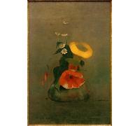 POSTERIIk De Célèbres Tableaux Affiches D'illustration Affiche Mur Art Coquelicots par Odilon Redon Kunstwerk Tableaux Pour la Décoration de Bureau 60x90cm