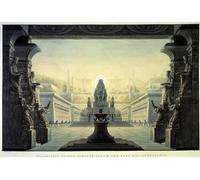 POSTERIIk De Célèbres Tableaux Affiches D'illustration Affiche Mur Art Décor de théâtreDecor pour l'Opéra « la Flute Enchante » de Karl Friedrich Schinkel Pour la Décoration Murale 60x90cm