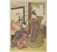 POSTERIIk De Célèbres Tableaux Affiches D'illustration Affiche Mur Art Deuxième acte la de Kakogawa Honzo de la pièce Chushingura de Katsukawa Shunsho Pour la Décoration Murale 60x90cm