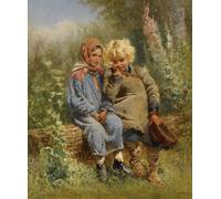 POSTERIIk De Célèbres Tableaux Affiches D'illustration Affiche Mur Art Enfants paysans de Konstantin Yegorovich Makovsky Kunstwerk Tableaux Pour la Décoration du Salon 60x90cm