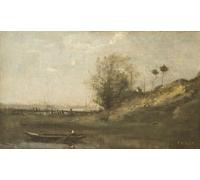 POSTERIIk De Célèbres Tableaux Affiches D'illustration Affiche Mur Art Estacade Normande de Jean Baptiste Camille Corot Kunstwerk Tableaux Pour la Décoration du Salon 60x90cm