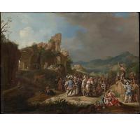 POSTERIIk De Célèbres Tableaux Affiches D'illustration Affiche Mur Art la prédication de Jean Baptiste de Claude Lorrain Kunstwerk Tableaux Pour la Décoration du Salon 60x90cm