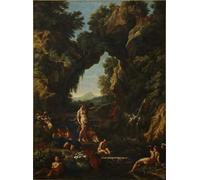 POSTERIIk De Célèbres Tableaux Affiches D'illustration Affiche Mur Art Paysage avec et Actéon de Carlo Maratta ou Maratti Kunstwerk Tableaux Pour la Décoration Murale 60x90cm