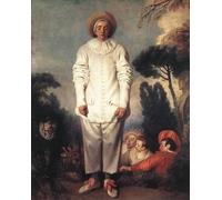POSTERIIk De Célèbres Tableaux Affiches D'illustration Affiche Mur Art Pierrot de Jean Antoine Watteau Kunstwerk Tableaux Pour la Décoration de Bureau 60x90cm