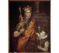 POSTERIIk De Célèbres Tableaux Affiches D'illustration Affiche Mur Art Portrait de Saint Louis avec une page Paintingsun par El Greco Kunstwerk Tableaux Pour la Décoration du Salon 60x90cm
