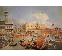 POSTERIIk De Célèbres Tableaux Affiches D'illustration Affiche Mur Art Retour du Bucintoro le jour de l'Ascension par Antonio Canal Kunstwerk Tableaux Pour la Décoration Murale 60x90cm
