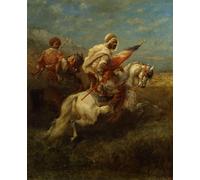 POSTERIIk De Célèbres Tableaux Affiches D'illustration Affiche Mur Art Scouts à l'affût par Adolf Schreyer Kunstwerk Tableaux Pour la Décoration Murale 60x90cm