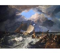 POSTERIIk Moderne Mur Art Tableaux Posters Jetée de Calais avec des Poissards français se préparant pour : un paquet anglais arrivant par Mallord William Turner Pour la Décoration de Bureau 60x90cm