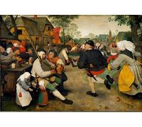 POSTERIIk Vintage Art Mural Classique Impression Tableaux Danse paysanne un homme joue de la cornemusecôtés d'un alcoolique par Pieter l'Ancien Brueghel Pour la Décoration Murale 60x90cm