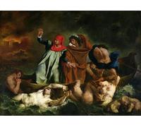 POSTERIIk Vintage Art Mural Classique Impression Tableaux Dante et VirgileEnfers de Ferdinandeugène Delacroix Impression Peinture Huile Pour la Décoration du Salon 60x90cm