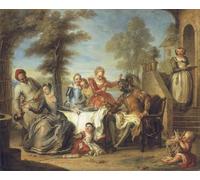 POSTERIIk Vintage Art Mural Classique Impression Tableaux Don Quichotte à l'auberge de Charles Antoine Coypel Impression Peinture Huile Pour la Décoration Murale 60x90cm