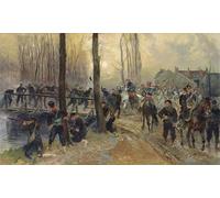 POSTERIIk Vintage Art Mural Classique Impression Tableaux Embuscade près d'un pont défendu par Jean Baptiste Edouard Detaille Impression Peinture Huile Pour la Décoration du Salon 60x90cm
