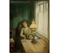 POSTERIIk Vintage Art Mural Classique Impression Tableaux Fatigué de Christian Krohg Impression Peinture Huile Pour la Décoration de Bureau 60x90cm