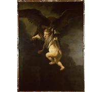 POSTERIIk Vintage Art Mural Classique Impression Tableaux Ganymède dans les griffes de Rembrandt Van Rijn Impression Peinture Huile Pour la Décoration de Bureau 60x90cm