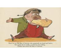 POSTERIIk Vintage Art Mural Classique Impression Tableaux Il y avait un vieil homme de Calcutta qui mangeait perpétuellement du pain et du beurre par Edward Leaars Pour la Décoration du Salon 60x90cm