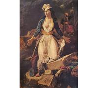 POSTERIIk Vintage Art Mural Classique Impression Tableaux La Grèce sur les ruines de Missolonghi par Ferdinandeugene Delacroix Impression Peinture Huile Pour la Décoration du Salon 60x90cm
