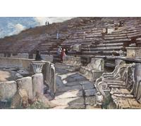 POSTERIIk Vintage Art Mural Classique Impression Tableaux la partie inférieure du théâtre de Dionysos à Athènes par Fulleylove Impression Peinture Huile Pour la Décoration de Bureau 60x90cm