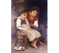 POSTERIIk Vintage Art Mural Classique Impression Tableaux la Vierge Jésus et Saint Jean Baptiste par William Adolphe Bouguereau Impression Peinture Huile Pour la Décoration Murale 60x90cm