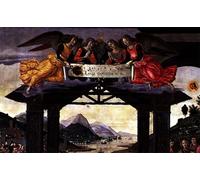 POSTERIIk Vintage Art Mural Classique Impression Tableaux l'Adoration des Mages de Domenico Ghirlandaio Impression Peinture Huile Pour la Décoration de Bureau 60x90cm