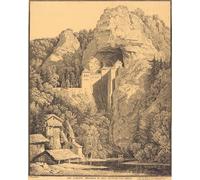 POSTERIIk Vintage Art Mural Classique Impression Tableaux le château de Prediama à Crein Xii heure de Trieste par Karl Friedrich Schinkel Impression Peinture Huile Pour la Décoration de Bureau 60x90cm