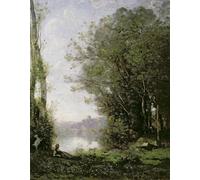 POSTERIIk Vintage Art Mural Classique Impression Tableaux le chevrier au bord de l'eau de Jean Baptiste Camille Corot Impression Peinture Huile Pour la Décoration Murale 60x90cm