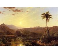 POSTERIIk Vintage Art Mural Classique Impression Tableaux le lever du soleil des Cordillères par Frederic Edwin Church Impression Peinture Huile Pour la Décoration Murale 60x90cm