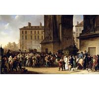 POSTERIIk Vintage Art Mural Classique Impression Tableaux les conscrits de en défilant devant la porte Saint-Denis de Louis Léopold Boilly Impression Peinture Huile Pour la Décoration Murale 60x90cm