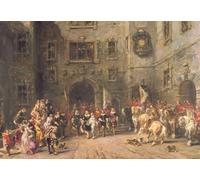 POSTERIIk Vintage Art Mural Classique Impression Tableaux Louis XIII au château de Blois par Eugène Isabey Impression Peinture Huile Pour la Décoration Murale 60x90cm