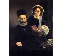 POSTERIIk Vintage Art Mural Classique Impression Tableaux M. et Mme Auguste Manet par Edouard Manet Impression Peinture Huile Pour la Décoration du Salon 60x90cm