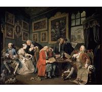 POSTERIIk Vintage Art Mural Classique Impression Tableaux Mariage à la mode le contrat de mariage par William Hogarth Impression Peinture Huile Pour la Décoration du Salon 60x90cm