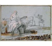 POSTERIIk Vintage Art Mural Classique Impression Tableaux Peinture sur toile de Claude Lorrain Impression Peinture Huile Pour la Décoration du Salon 60x90cm