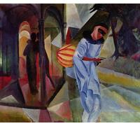 POSTERIIk Vintage Art Mural Classique Impression Tableaux Pierrot par August Macke Impression Peinture Huile Pour la Décoration Murale 60x90cm