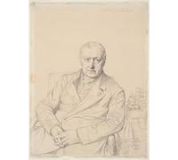 POSTERIIk Vintage Art Mural Classique Impression Tableaux Portrait d'Etienne jean Delécluze par Jean Auguste Ingres Impression Peinture Huile Pour la Décoration du Salon 60x90cm