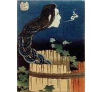 POSTERIIk Vintage Art Mural Classique Impression Tableaux The Teller HousePar Katsushika Hokusai Impression Peinture Huile Pour la Décoration Murale 60x90cm