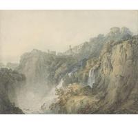 POSTERIIk Vintage Art Mural Classique Impression Tableaux Tivoli avec le Temple de la Sibylle et les Cascades par Mallord William Turner Impression Peinture Huile Pour la Décoration de Bureau 60x90cm
