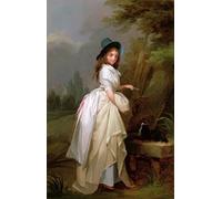 POSTERIIk Vintage Art Mural Classique Impression Tableaux une jeune femme inscrivant un arbre par Louis Léopold Boilly Impression Peinture Huile Pour la Décoration du Salon 60x90cm