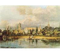 POSTERIIk Vintage Art Mural Classique Impression Tableaux Vue sud de Christ Church Etc. From the Meadows par Mallord William Turner Impression Peinture Huile Pour la Décoration du Salon 60x90cm
