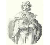 POSTERIIk Vintage Art Mural Classique Impression Tableaux Walther Von Der Vogelweide Poète lyrique du moyen haut allemand par Moritz Ludwig Von Schwind Pour la Décoration du Salon 60x90cm