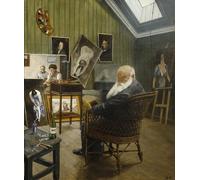 POSTERIIk Vintage Portrait Tableaux Art décor Autoportrait dans l'atelier de Christian Krohg Affiches imprimées Pour la Décoration Murale 60x90cm